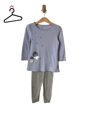Pyjama 2 pièces en coton gris et violet - La Redoute 4 ans (102cm)