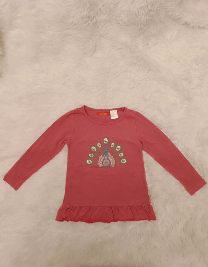 Tee-shirt long à volants Paon T. 4 ans Okaou