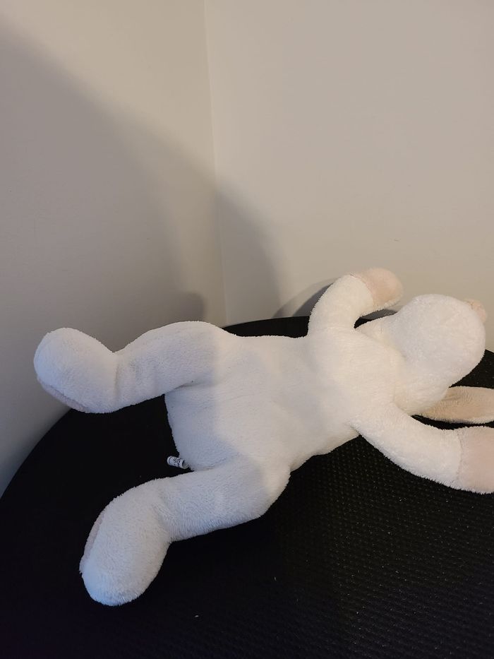 Doudou Fifi chien DIMPEL blanc beige couché - photo numéro 6