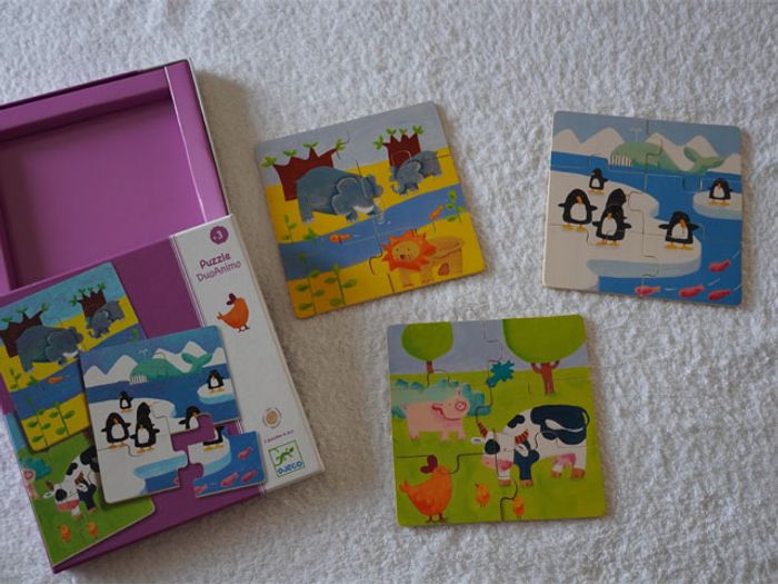 Puzzle Duoanimo en bois (3 puzzles) Djeco pour enfants (3 ans +) - photo numéro 3