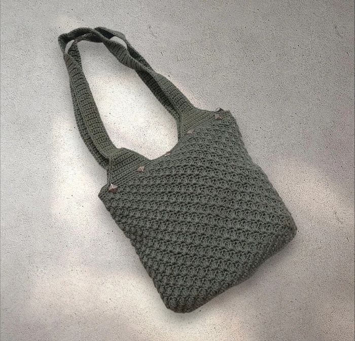 Sac en crochet macramé doubles bandoulières et fermeture zippée - photo numéro 3