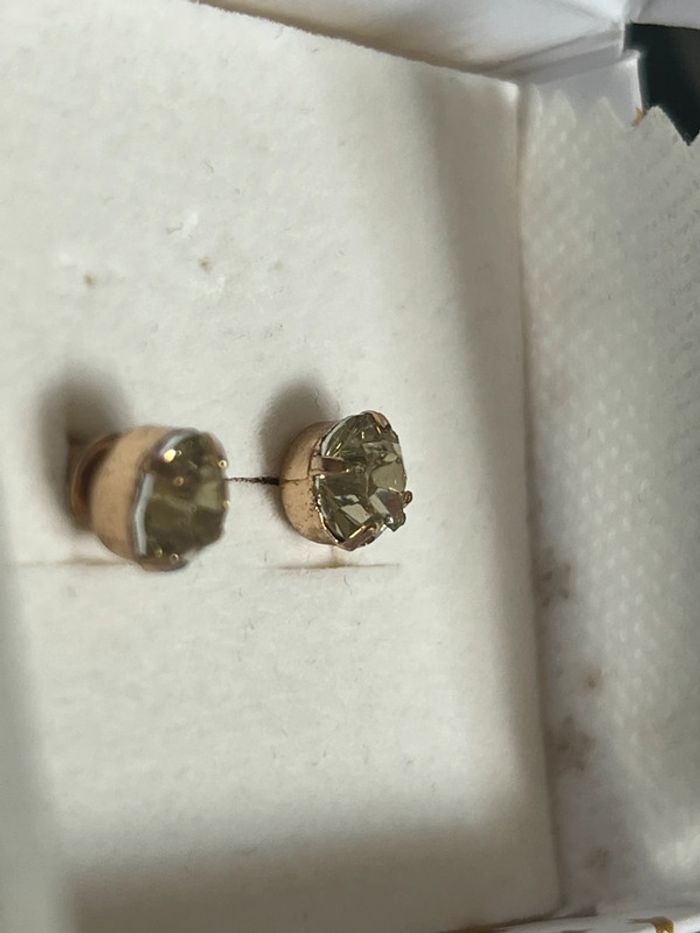 Boucles d’oreilles pierre olivine - photo numéro 2