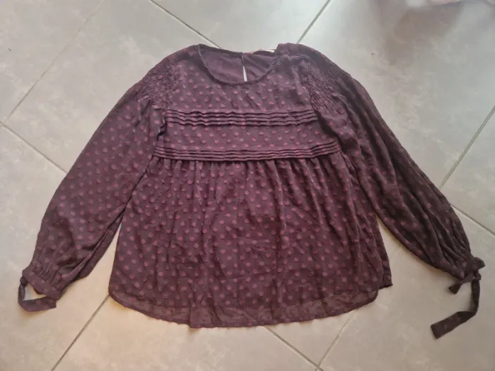 Blouse rouge bordeaux femme
