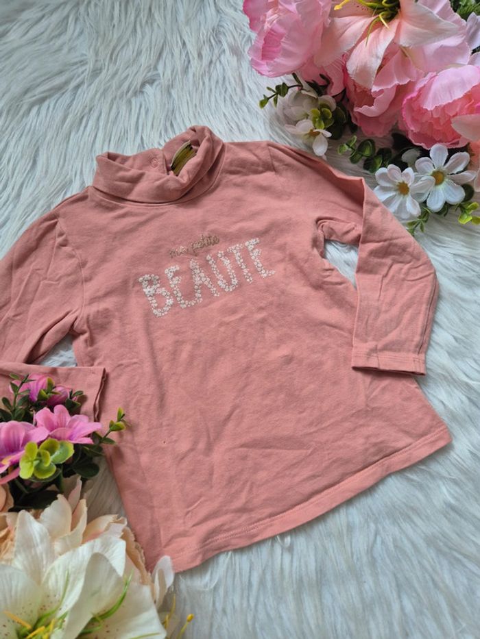 Haut col roulé rose fille – 23 mois – Tape à l’œil 🌟