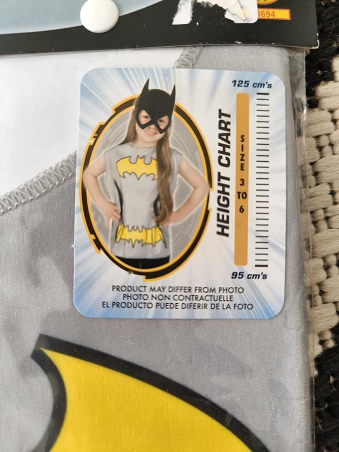 Déguisement t shirt batgirl 3-6 ans neuf - photo numéro 2