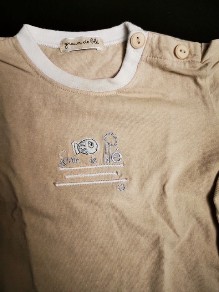 Tee shirt beige 12 mois - photo numéro 3