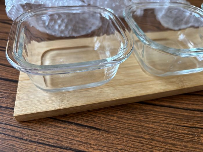 Set pour l’apéritif : plateau en bambou et 3 bols en verre - photo numéro 7