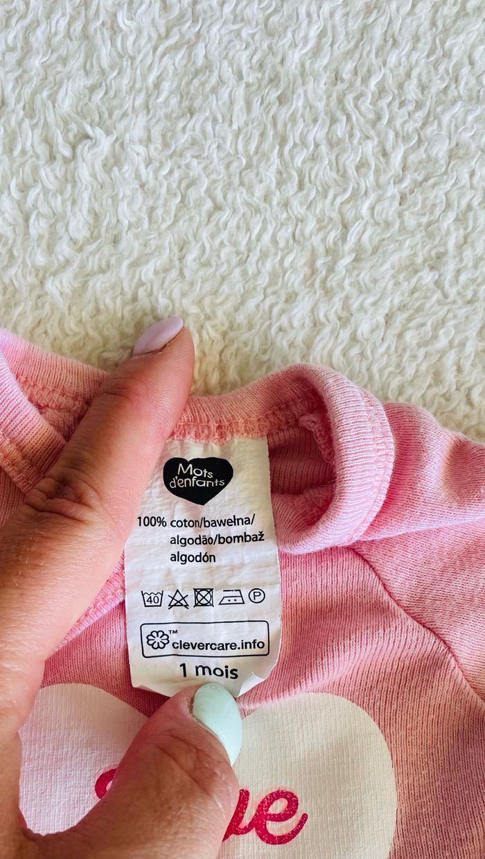 Lot de 2 bodys manche longues 1 mois - photo numéro 2