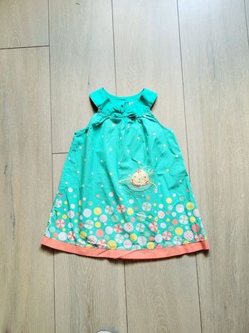 Très jolie robe vert bleu. Fille 18 mois. Marque Dpam