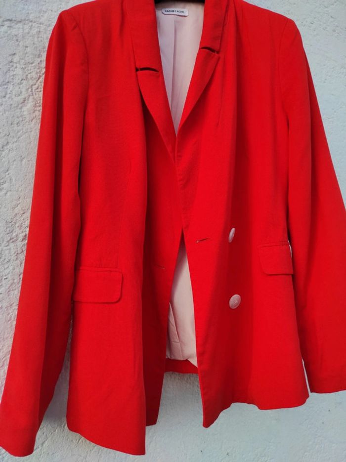 Blazer veste cache cache rouge - photo numéro 2