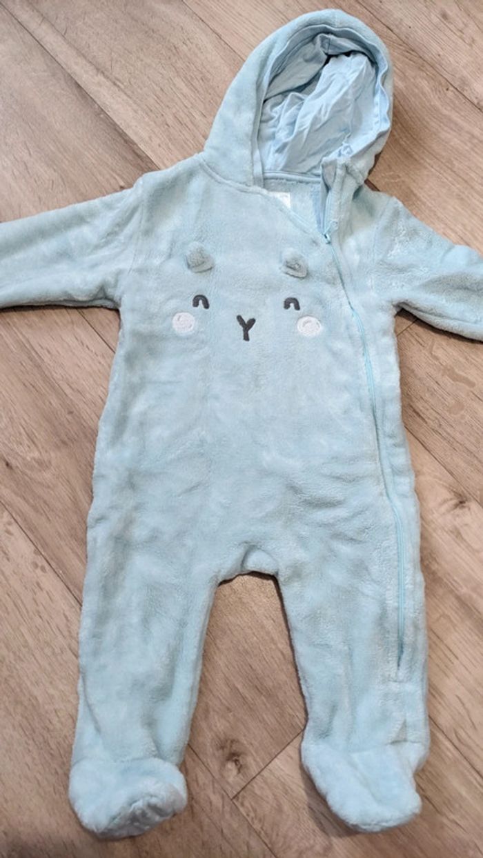 Pyjama/Grenouillère bleu clair Tex 12 Mois - photo numéro 2