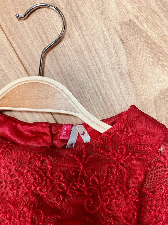 Taille 4 ans Robe princesse fille Orchestra rouge bordeaux * broderie tulle * 🌹 - photo numéro 6