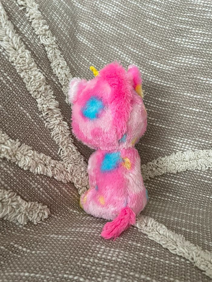Peluche doudou 18cm TY licorne à tâche multicolore très bon état - photo numéro 3