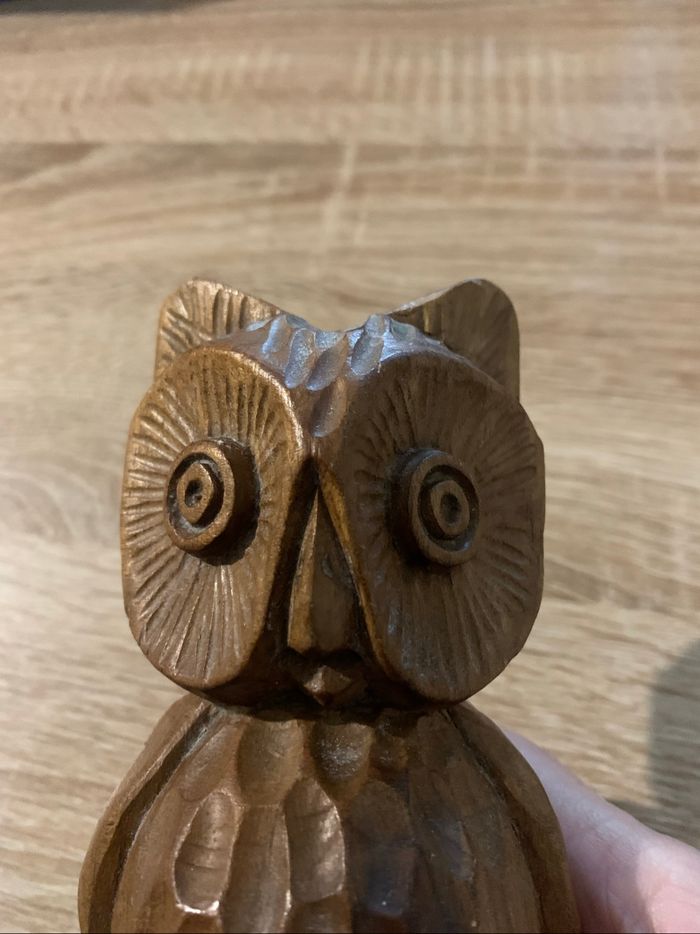Bibelot chouette en bois sculpté - photo numéro 5