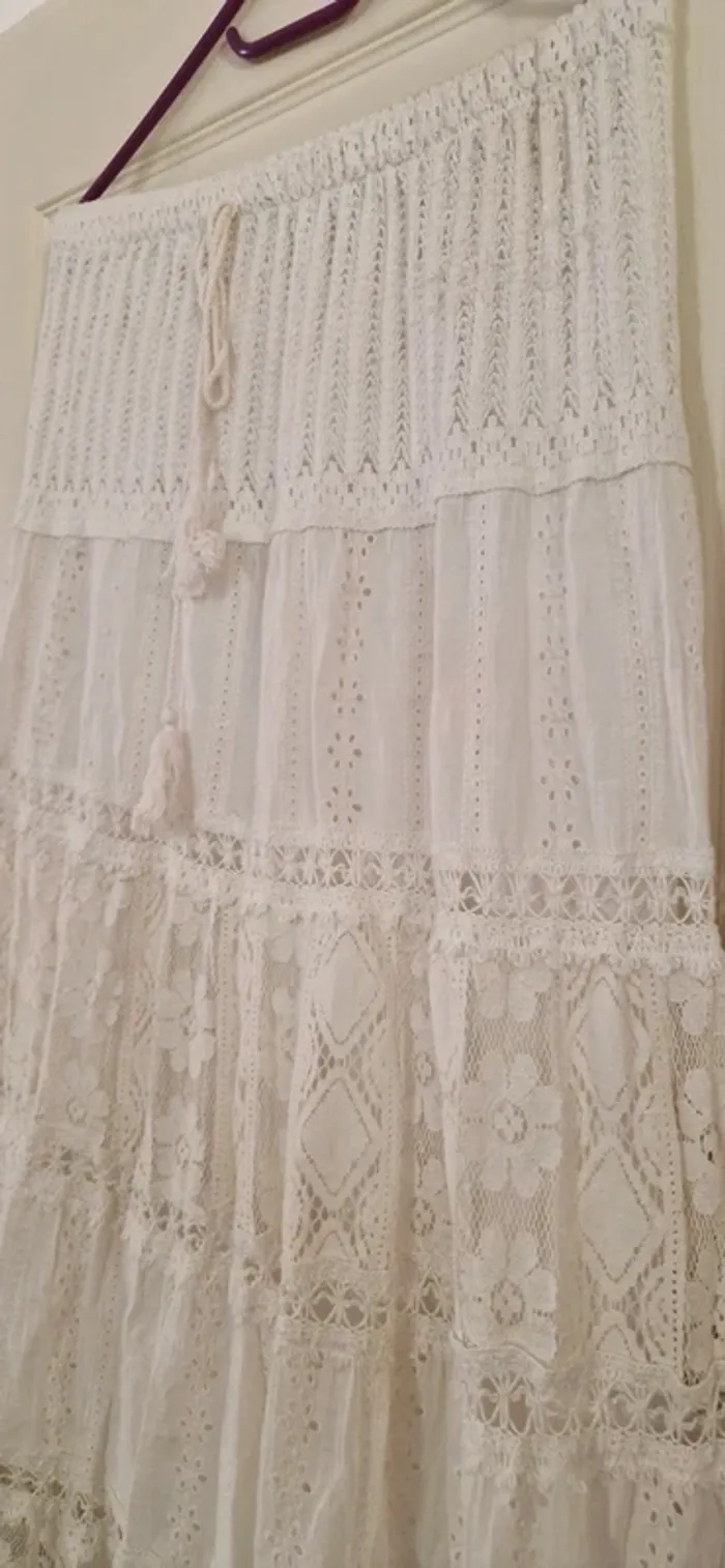 Jupe bohème dentelle, broderie Italian Style - photo numéro 4