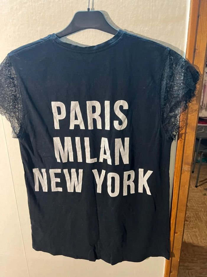 T-Shirt Noir - Zara - Taille M - Parfait État. - photo numéro 2