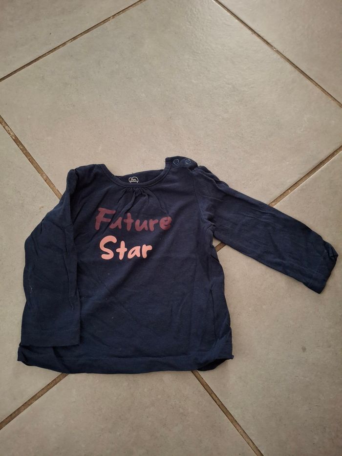 Tee-shirt bleue manche longue