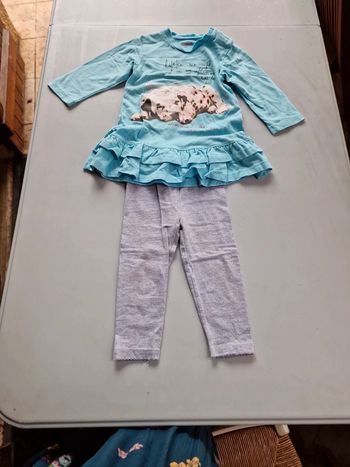 Ensemble  tunique manches longues + leggings  fille