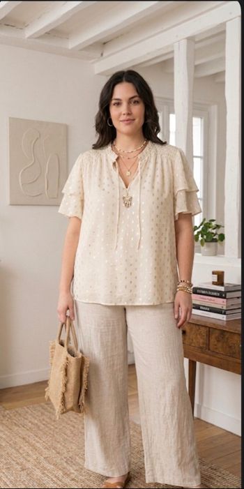 ✨Blouse Bohème Chic - Éclats Dorés - NEUVE AVEC ÉTIQUETTE