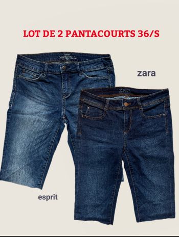 Lot de 2 pantacourts en jean zara et esprit taille S/36