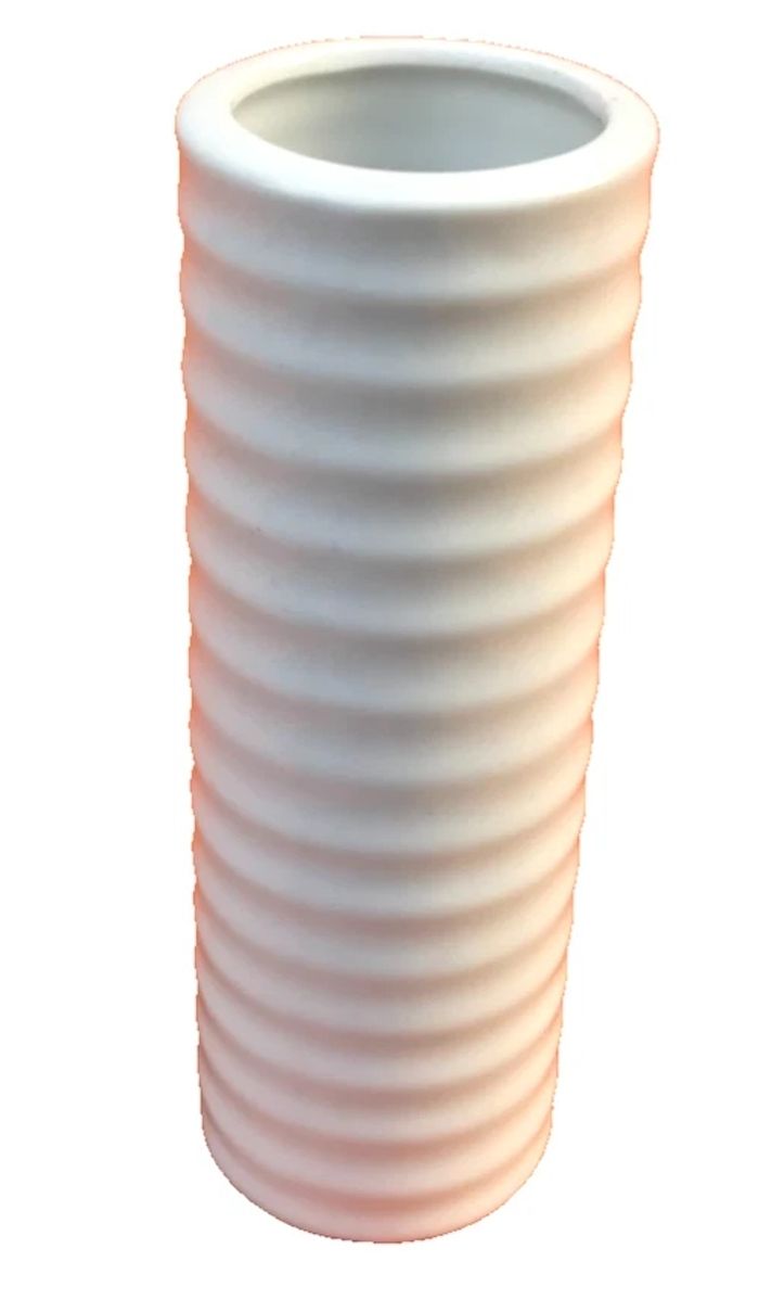 Vase " Groove " Céramique blanche émaillée