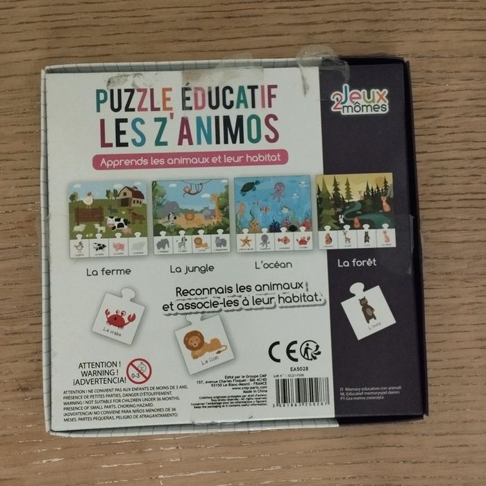 Puzzle éducatif les z'animos - photo numéro 3