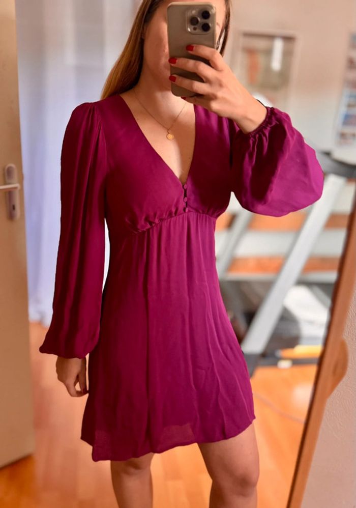 Robe violet prune Kookaï fluide taille 38 M - photo numéro 2