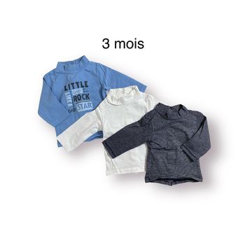 Kiabi Lot de 3 manches longues Taille 3 mois