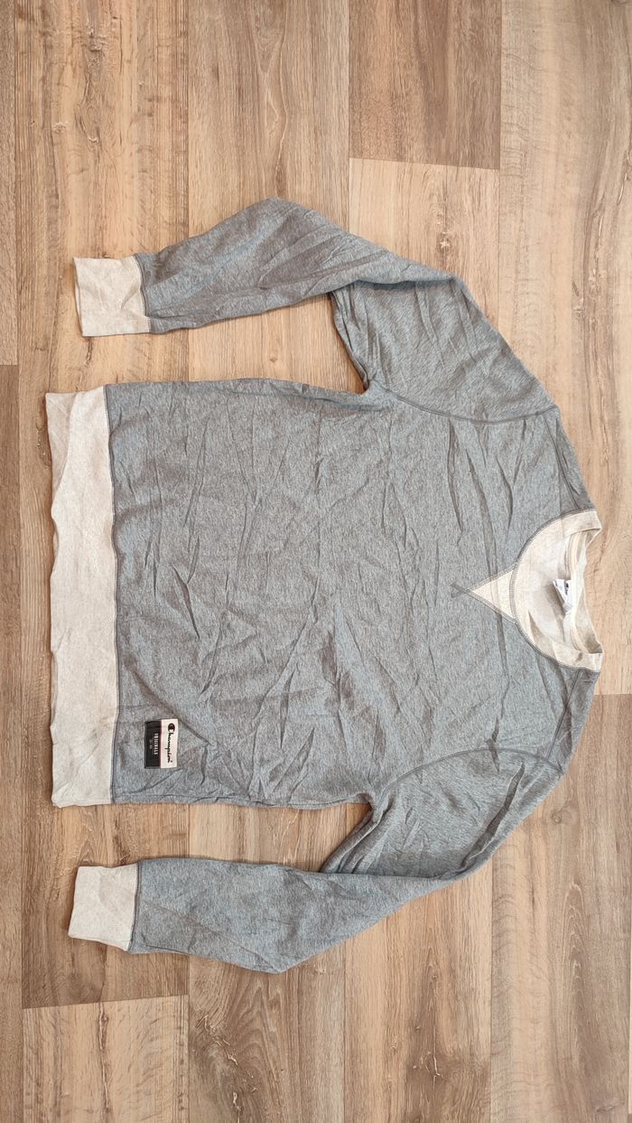 Vêtement Homme Sweatshirts Sweats pull blanc gris Champion taille M #Retrostreet - photo numéro 4