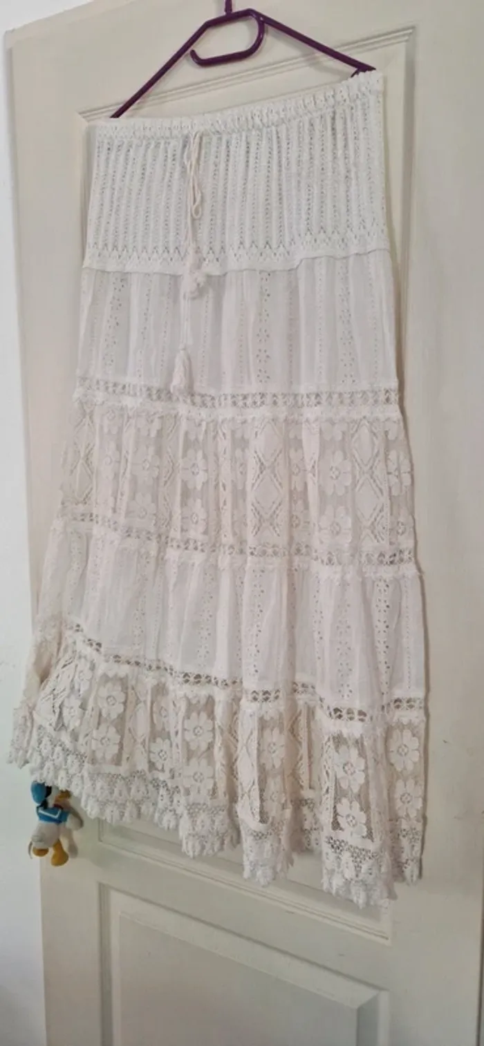 Jupe bohème dentelle, broderie Italian Style - photo numéro 2