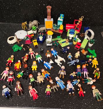 Lot de 38 personnages playmobil et quelques accessoires