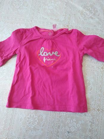 Tee-shirt rose love friend 12 mois