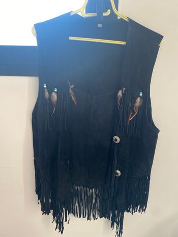 Gilet sans manches avec franges/perles
