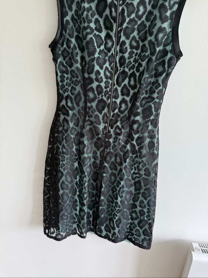 Robe chic moulante noire turquoise mango taille 36 S - photo numéro 6