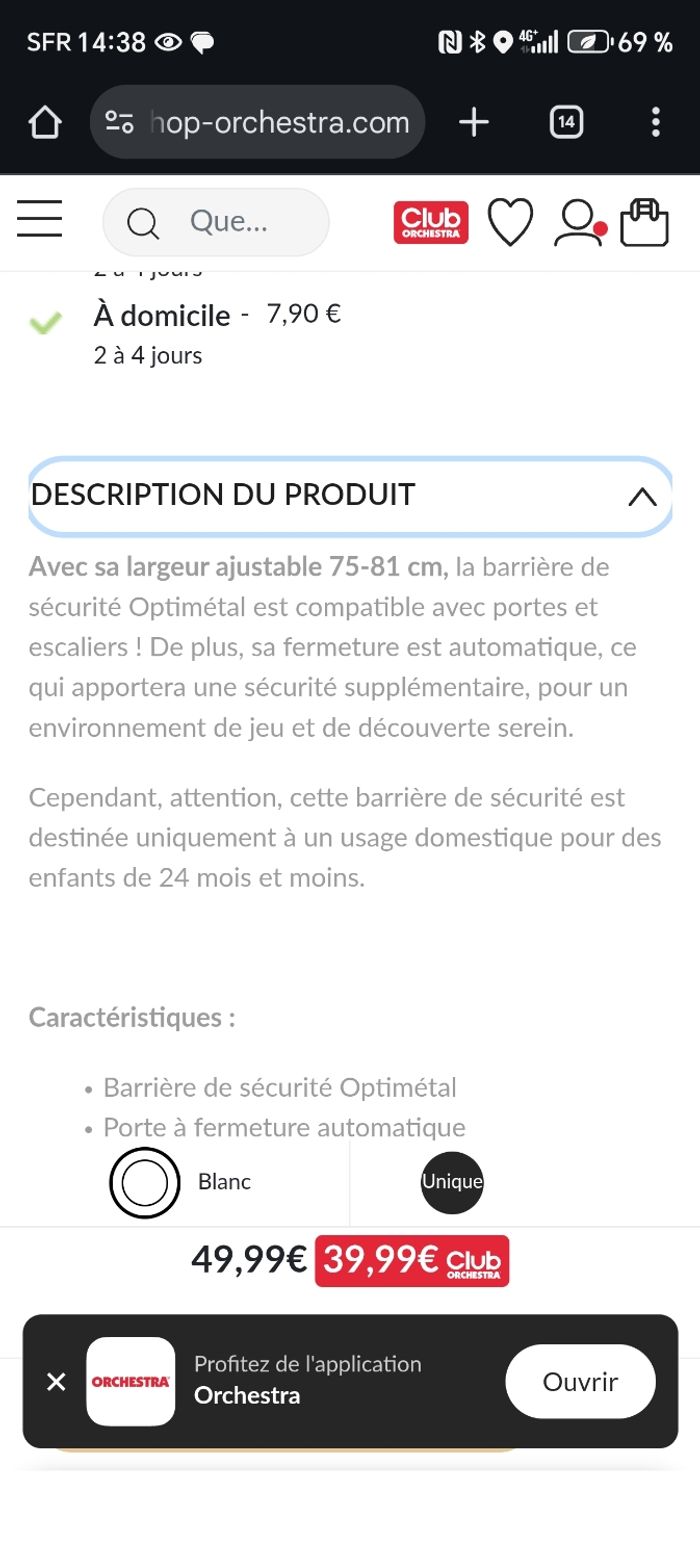 Barrière de sécurité enfant par pression - photo numéro 3