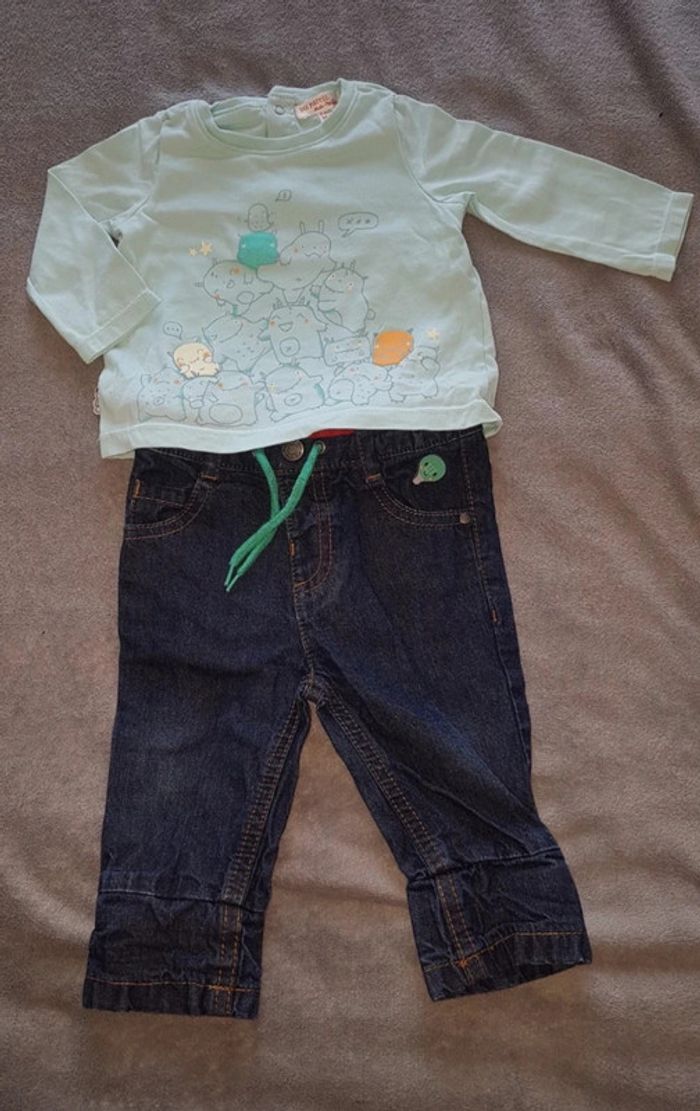 Ensemble bodie et jeans 6 mois - photo numéro 2