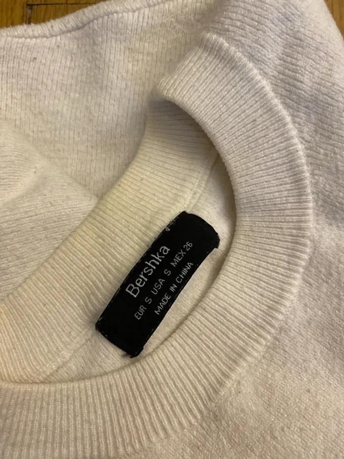 Pull blanc manches bouffantes - photo numéro 5