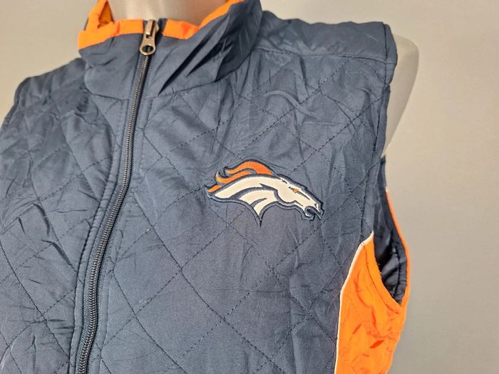 Veste sans manche nfl femme / taille M orange et bleu brodé (246) - photo numéro 3