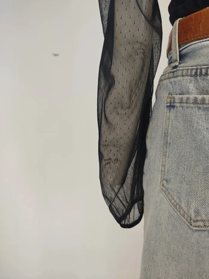 Col festonné décolleté Manches longues transparente (A999) - photo numéro 7