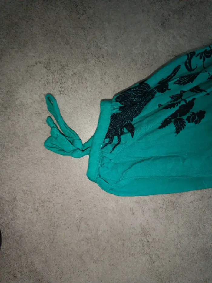Chemise manches longues turquoise Promod M oiseaux noirs - photo numéro 4