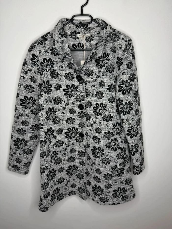 🩶 magnifique manteau gris à motif / New Collection - T/M-L🩶 - photo numéro 2