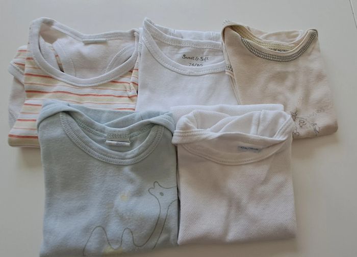 Lot de 5 bodies manches courtes 12 mois