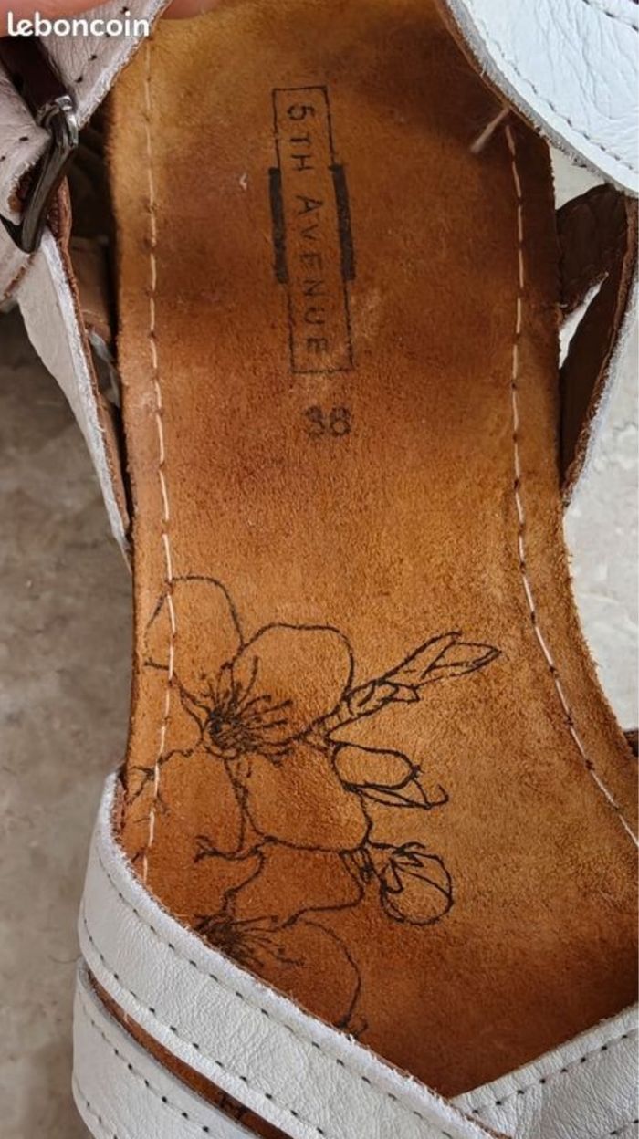 Sandales à talon compensé 5 th avenue taille 38 neuve - photo numéro 5