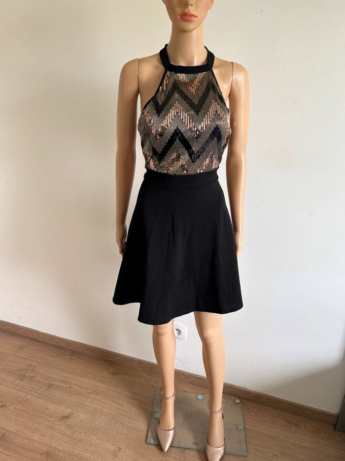 Robe noire avec sequins Miss One taille L jamais portée - photo numéro 3