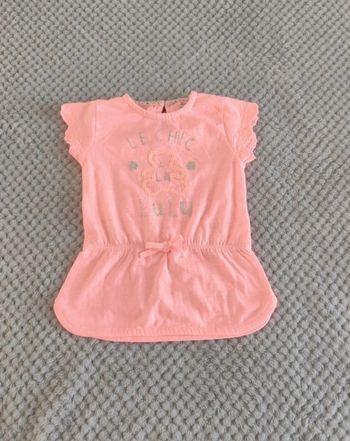 Tunique Bébé Fille 6 mois  Rose Pêche Le Chic à la Lulu  68cm