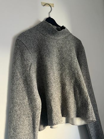 Col roulé gris Zara effet crop top