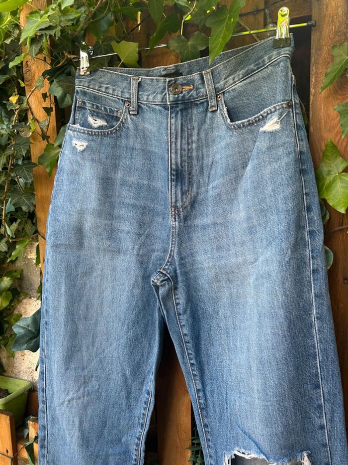 Jean bleu clair femme uniqlo bleu usée trouée taille 38 boyfriend - photo numéro 2