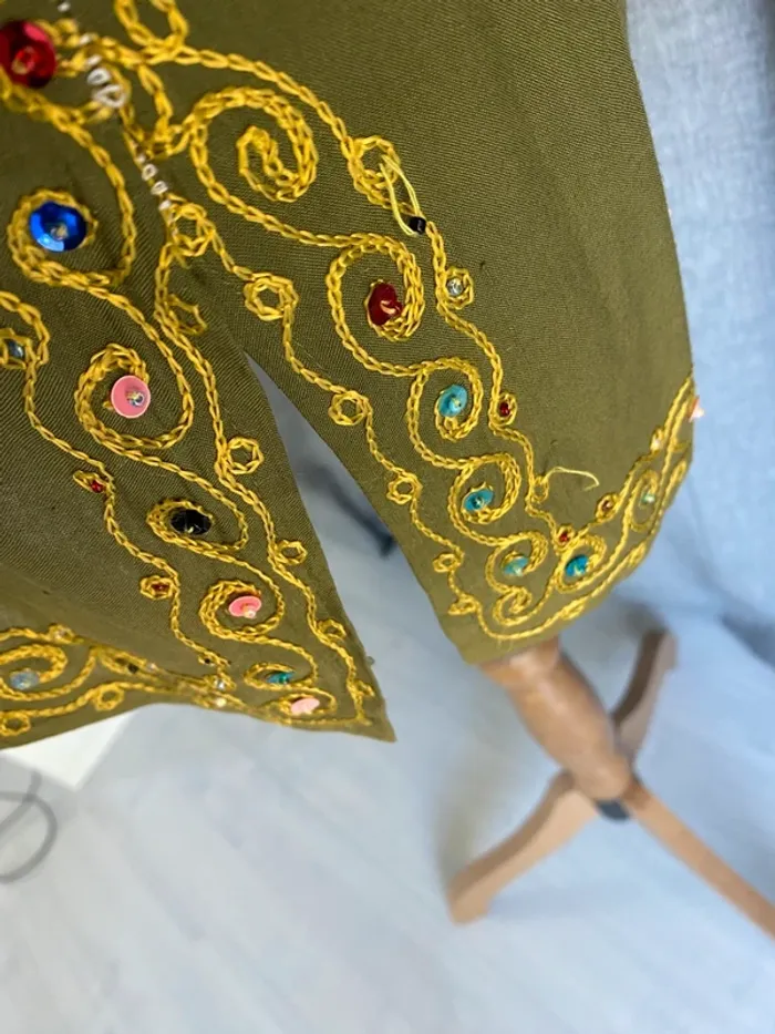 Tunique courte djellaba kaki - photo numéro 7