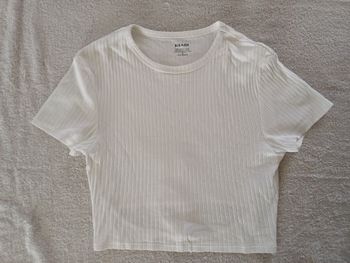 Tee-shirt blanc Kiabi S (réf perso G-Q70)(familleac72)