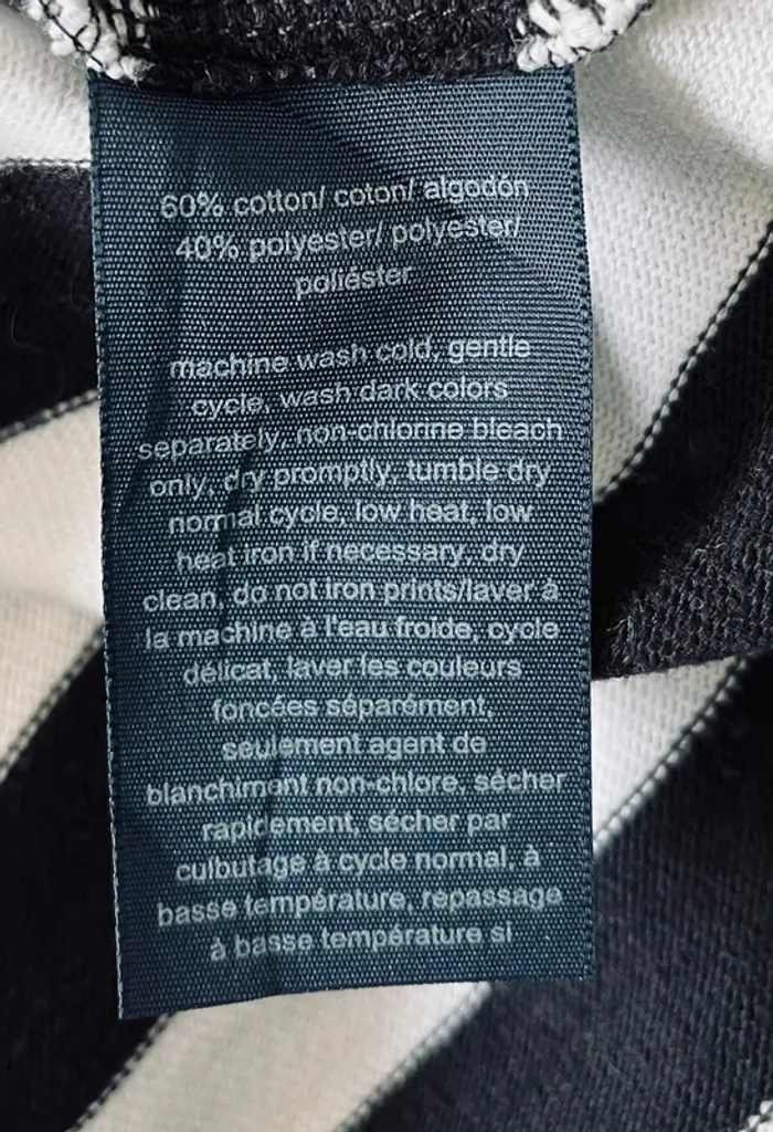 Pull (marinière) rayé noir et blanc manches courtes Tommy Hilfiger pour femme, taille 2XL (XXL) - photo numéro 5